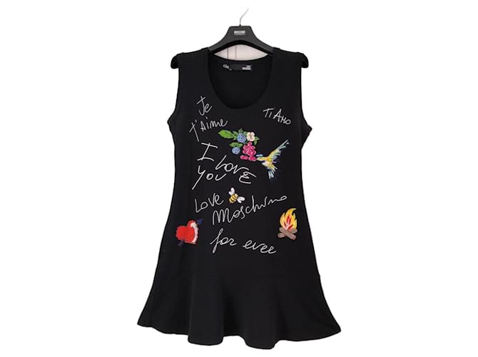 Love Moschino Y love you Black Multiple colors Cloth  ref.709077